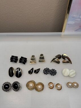 Vintage clip on earrings mix lot bundle